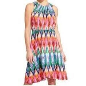 Athleta Ikat Martinique Dress Multicolor Tie Dye Sleeveless Summer Women XS